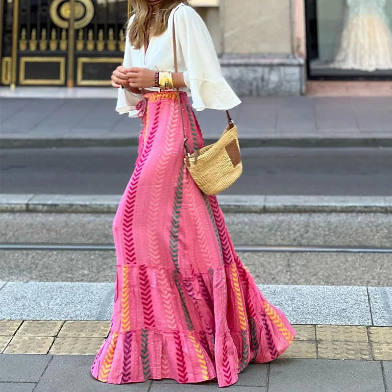 Women Elegant Long Lantern Sleeve Stand Collar Loose Maxi Dress Y2K INS Clothes Autumn Long Ruffle Bohemian Dress Women Elegant Long Lantern Sleeve Stand Collar Loose Maxi Dress Y2K INS Clothes Autumn Long Ruffle Bohemian Dress